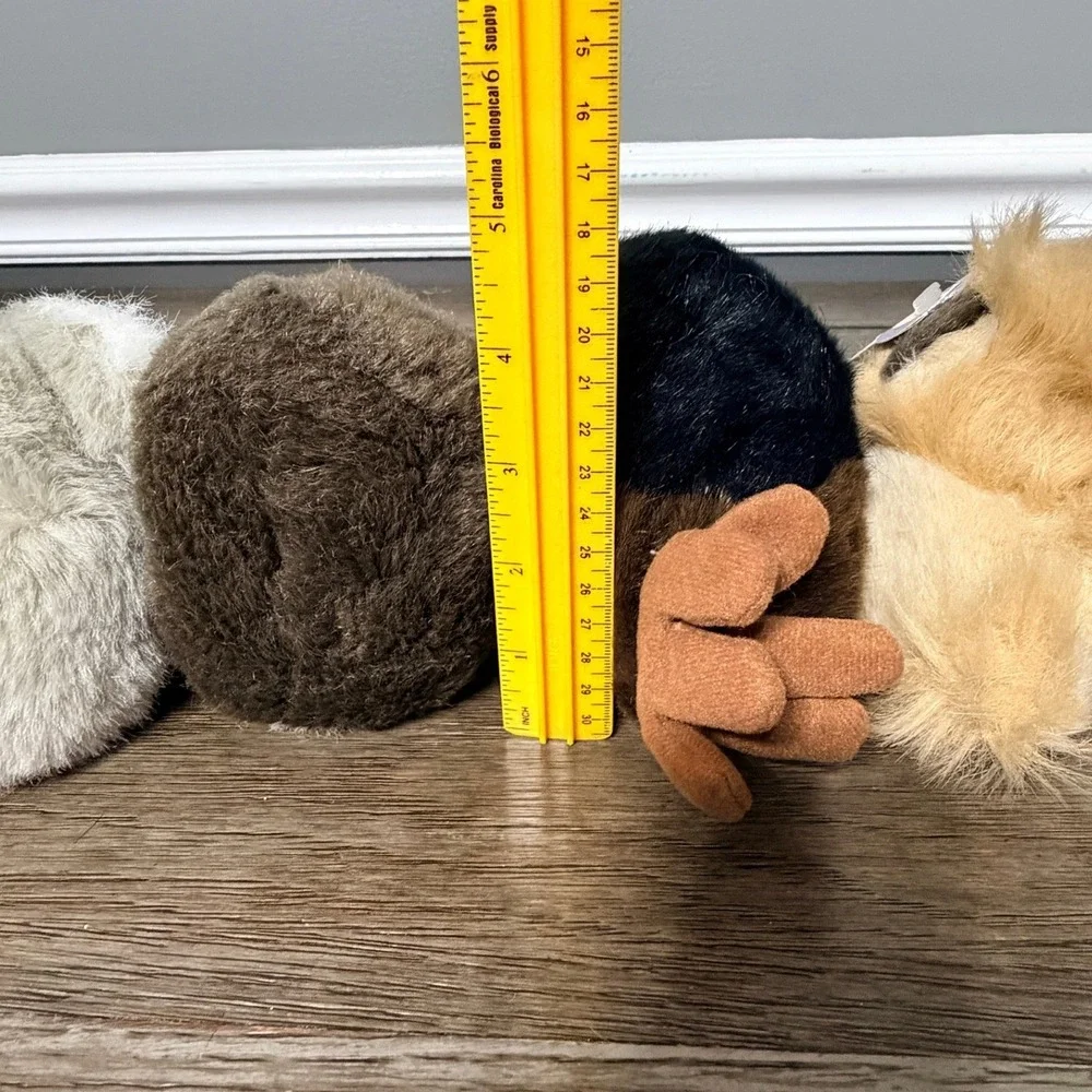 Swibco Puffkins Plush‎ Lot of 4 Koala Owl Turkey Lion Vintage 90s Bean Bag Toys